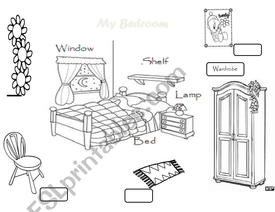My bedroom worksheet