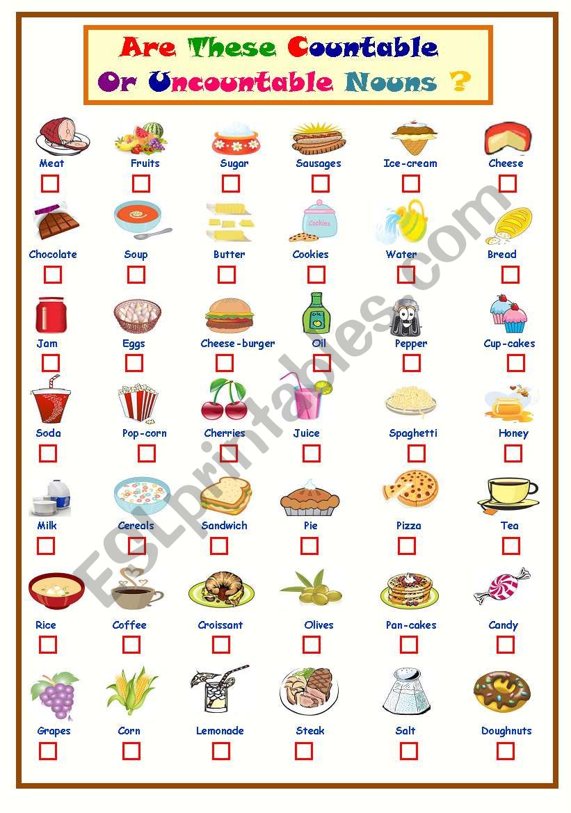 Countable Or Uncountable Nouns...