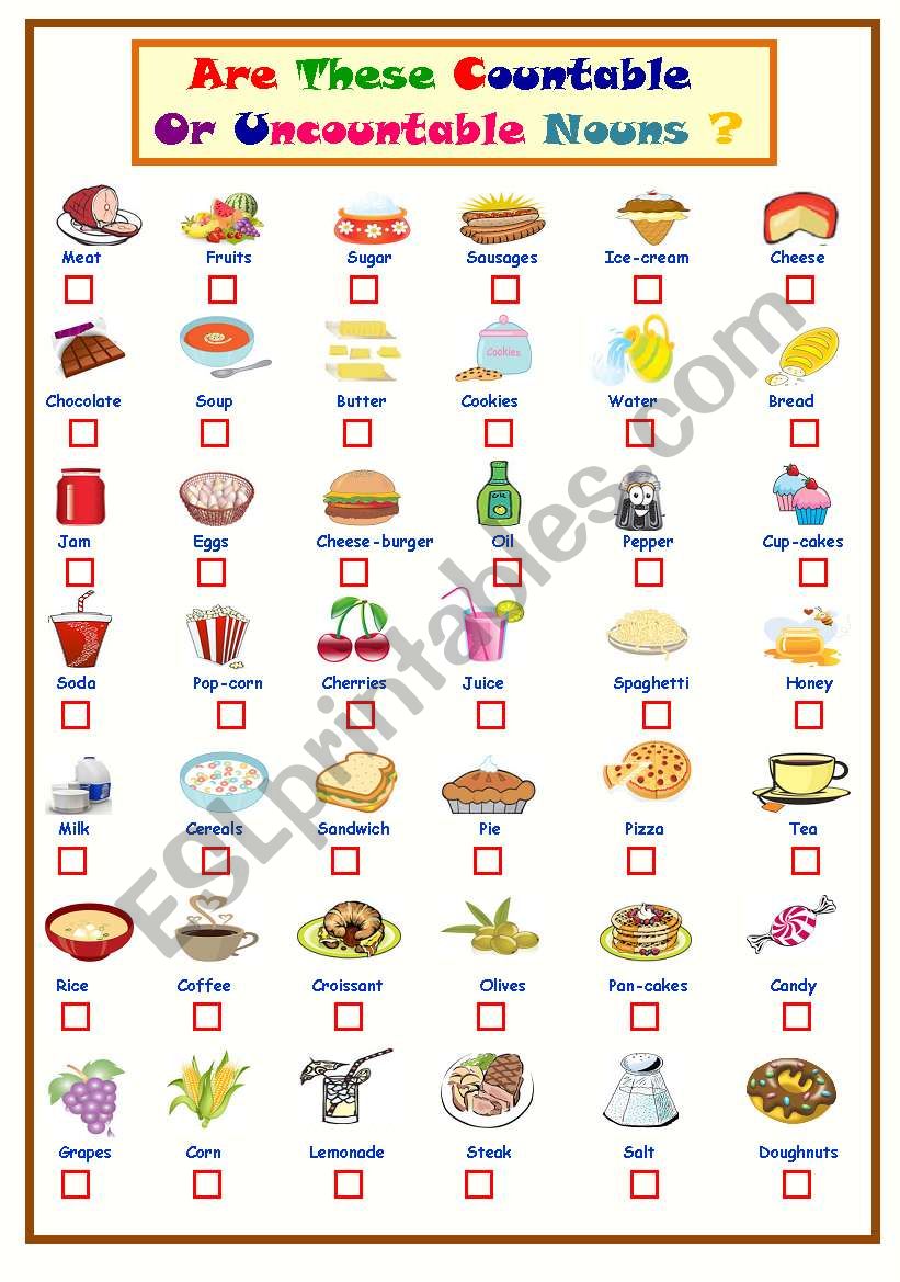 Countable Or Uncountable Nouns...