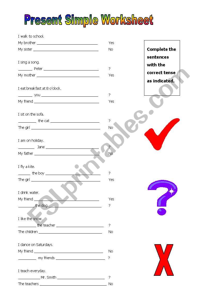 Present Simple Worksheet worksheet