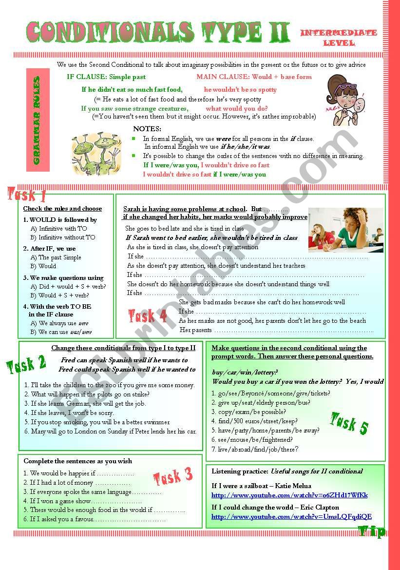 CONDITIONALS TYPE II (intermediate level)