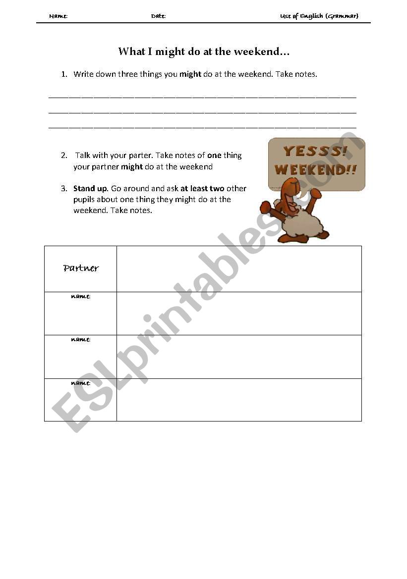 might exercise worksheet