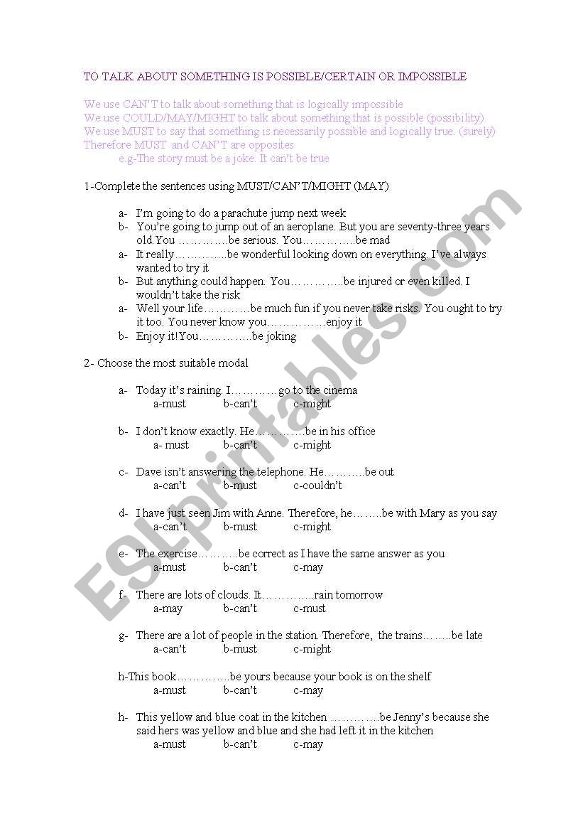 possibility-modals-esl-worksheet-by-armentera