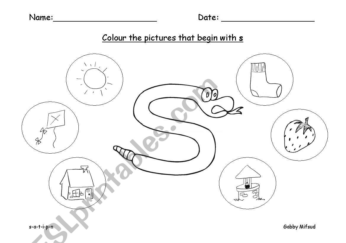 Jolly Phonics Worksheet worksheet