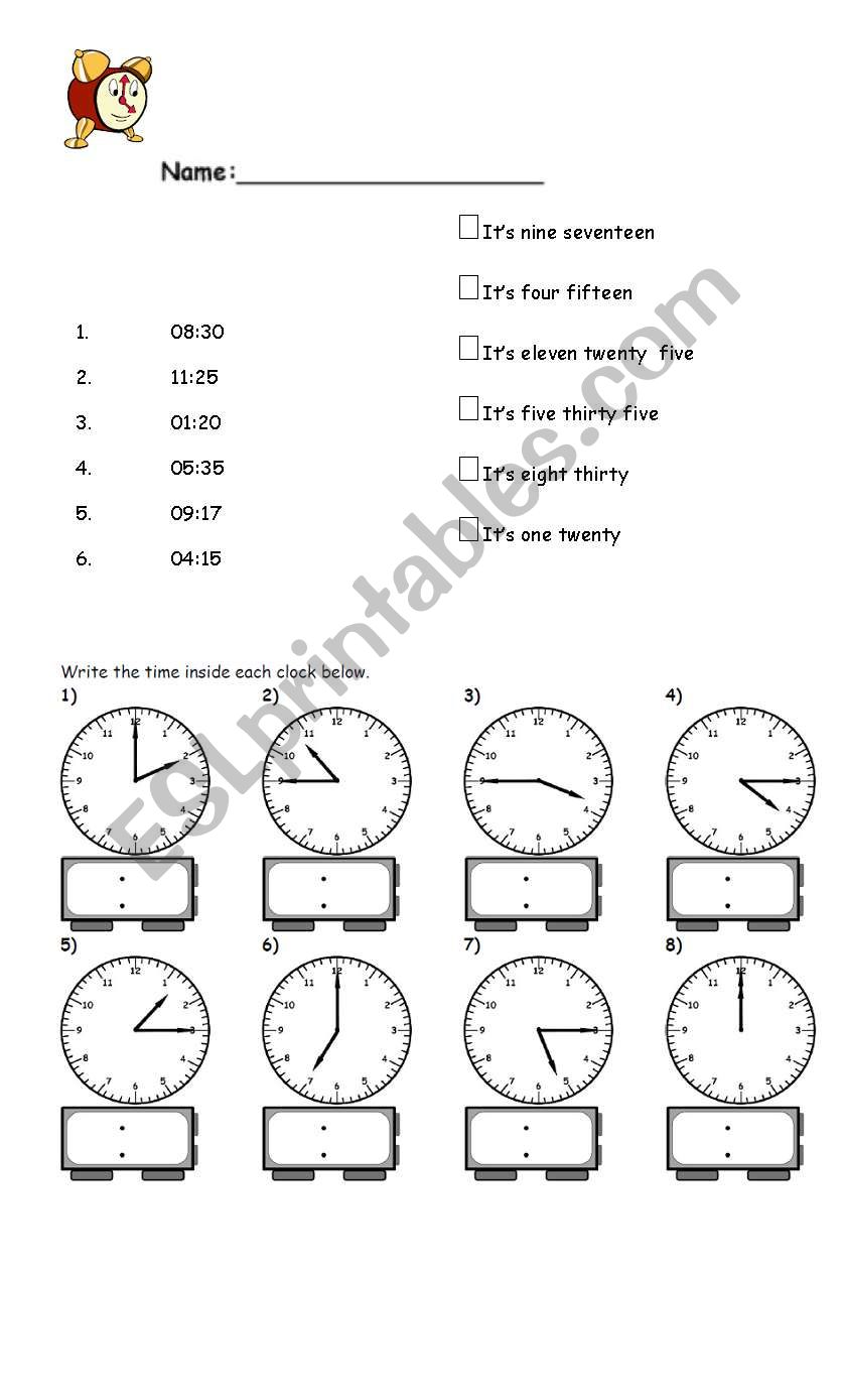 The time worksheet