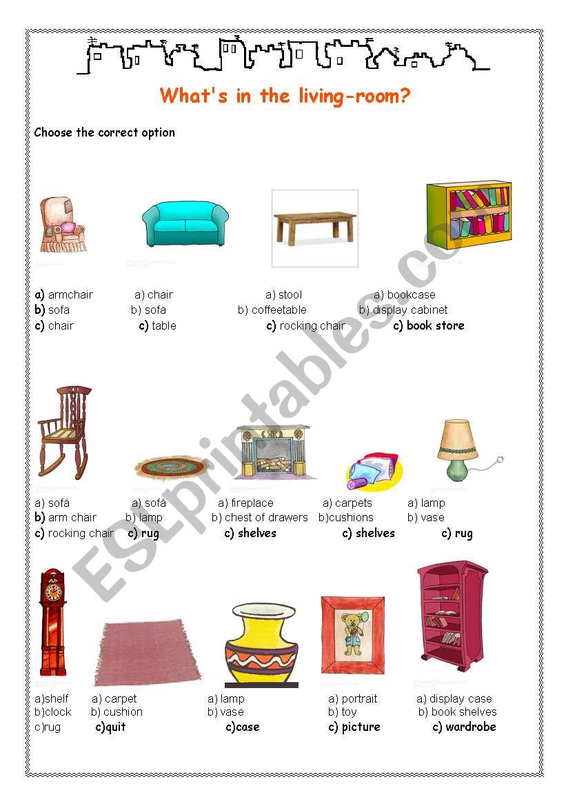 Furniture  worksheet