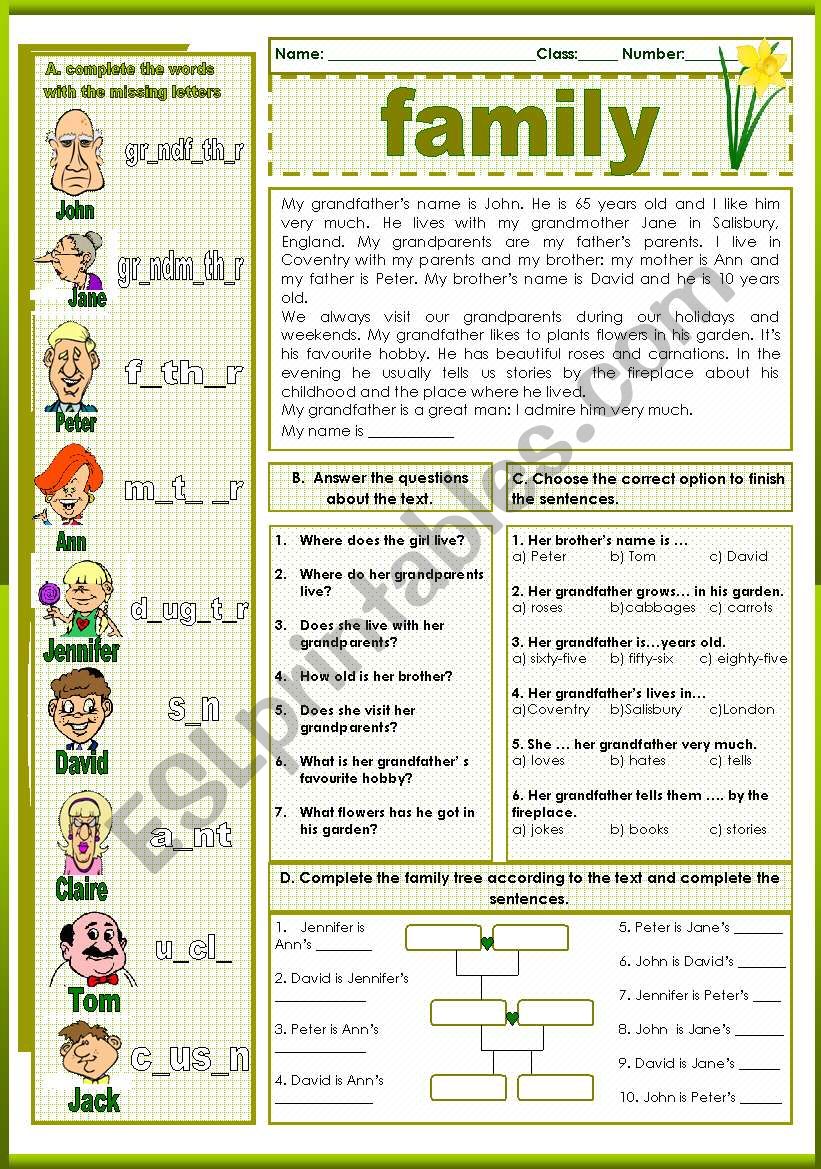 Family (01.02.12) worksheet