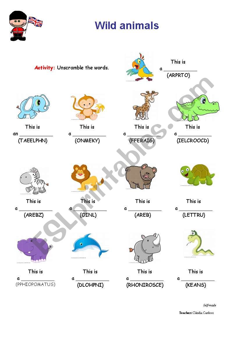 Wild Animals worksheet