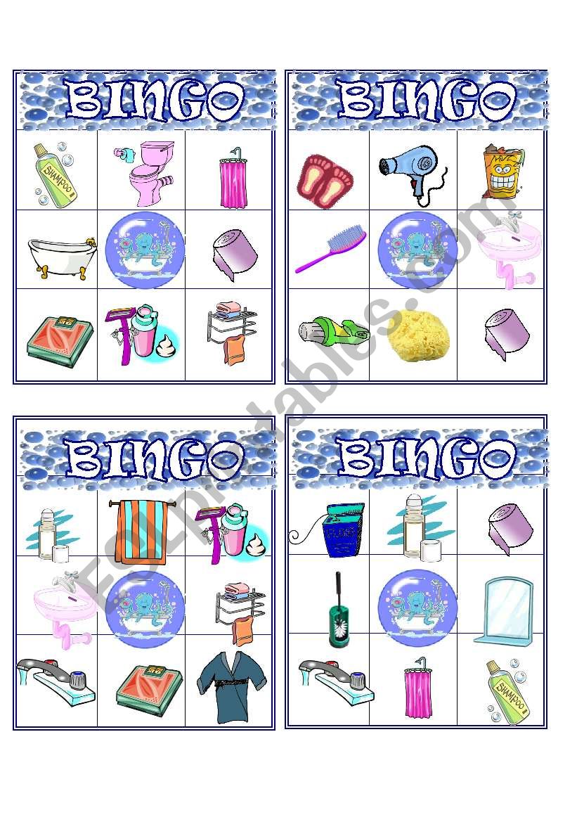 bingo Bathroom part2 worksheet