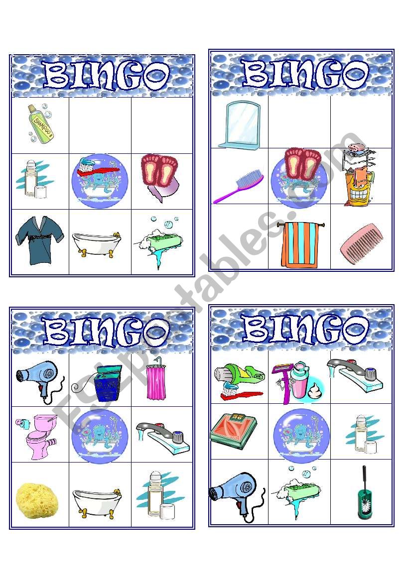 bingo Bathroom part3 worksheet