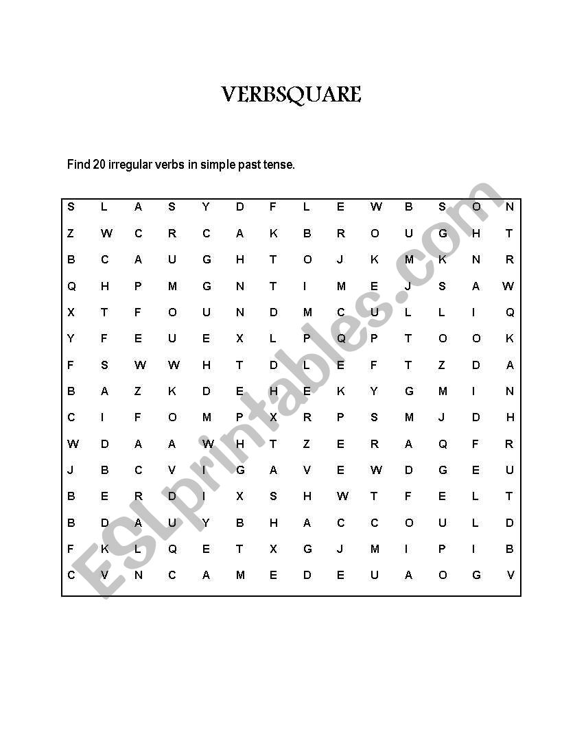 VERBSQUARE worksheet