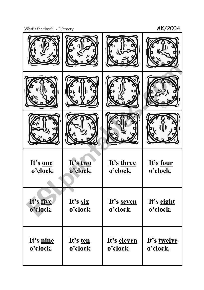 Whats the time? worksheet