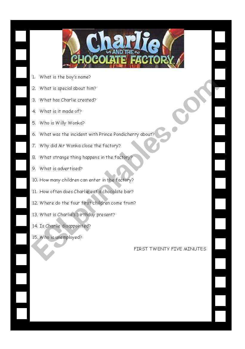 CHARLIE AND THE CHOCOLATE FACTORY FOUR SESSIONS