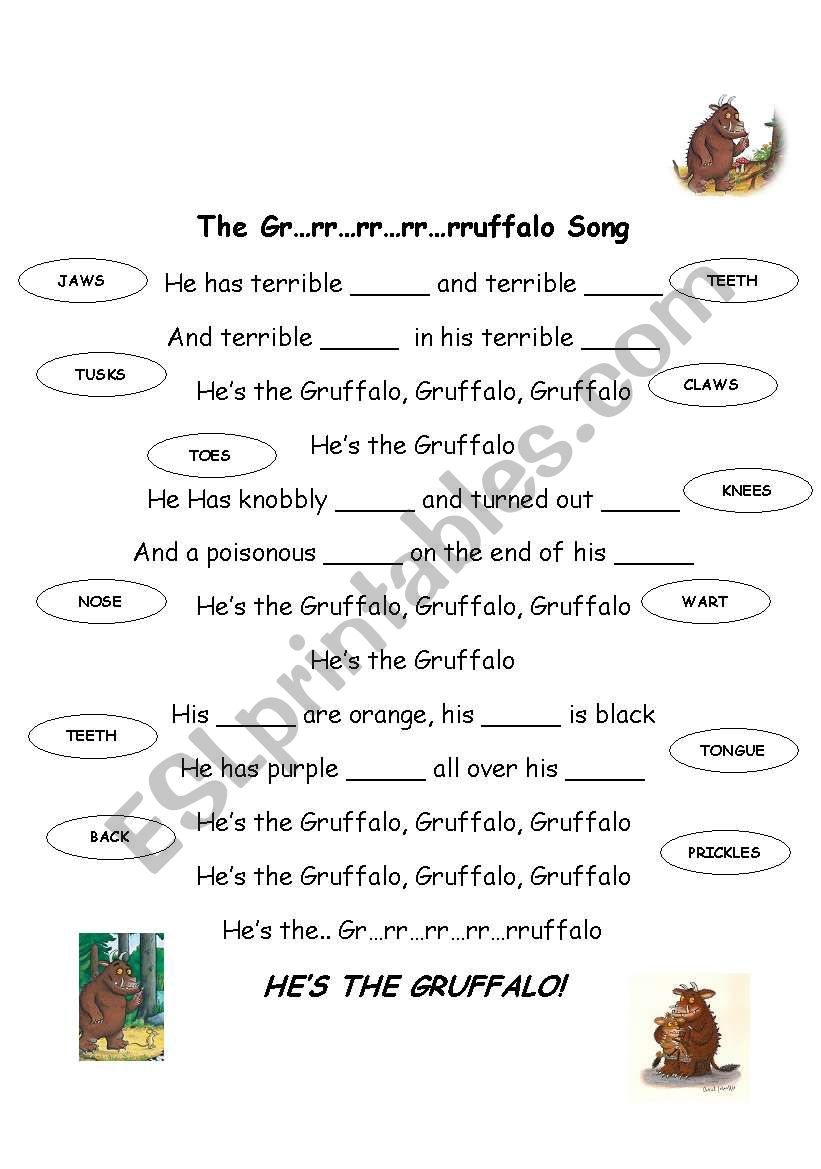 The Gruffalo Song worksheet worksheet