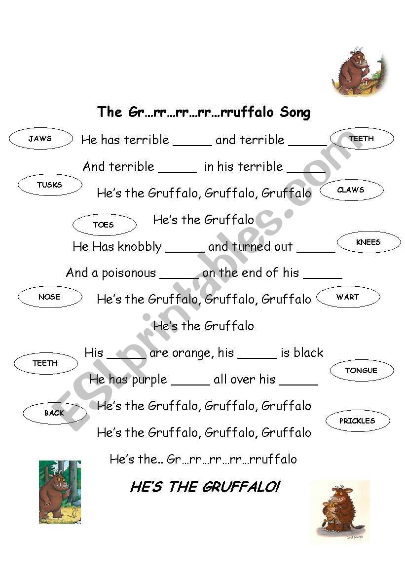 The Gruffalo Song worksheet worksheet