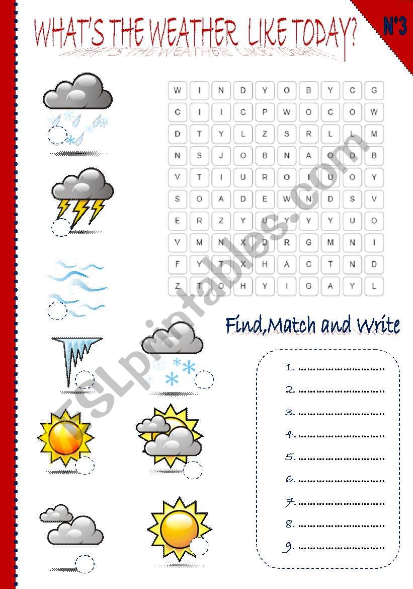 Weather3 +key worksheet