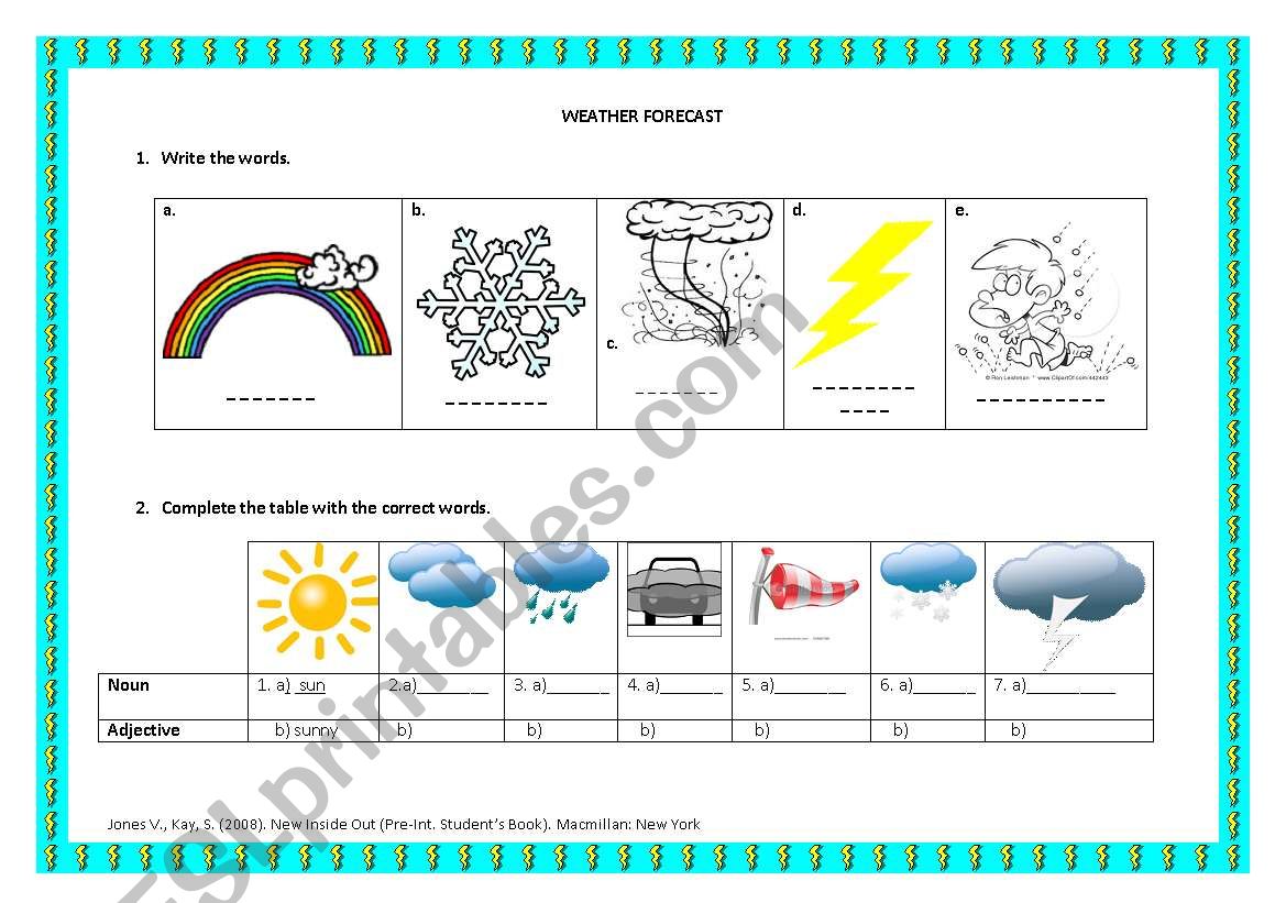 weather worksheet