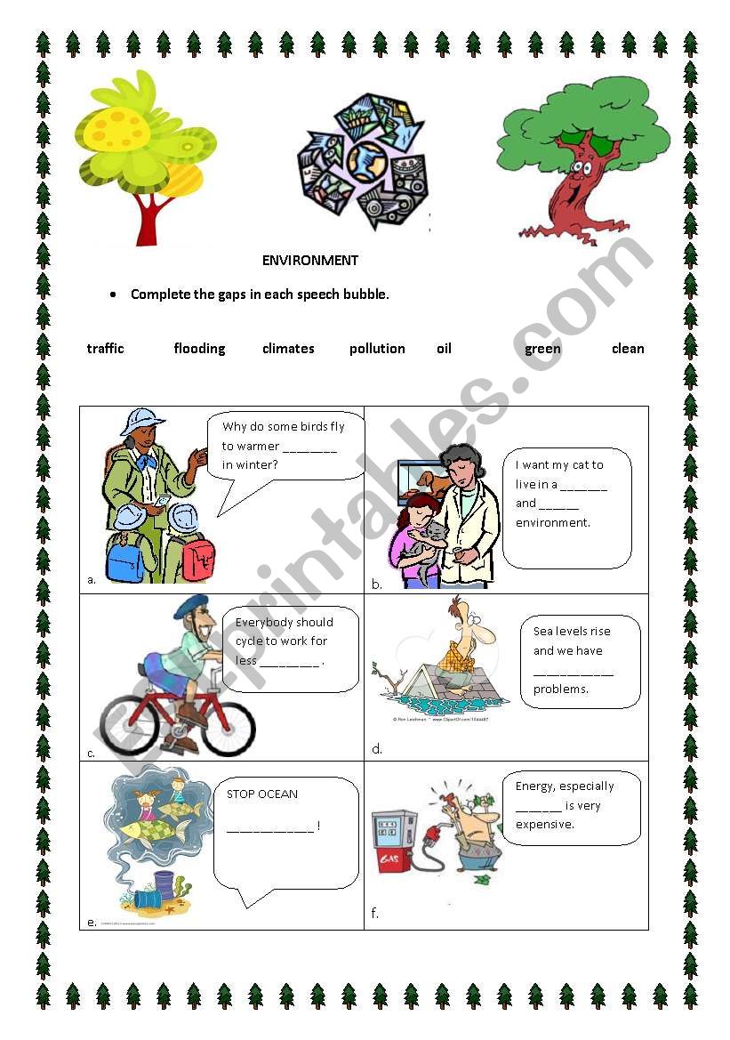 environment worksheet