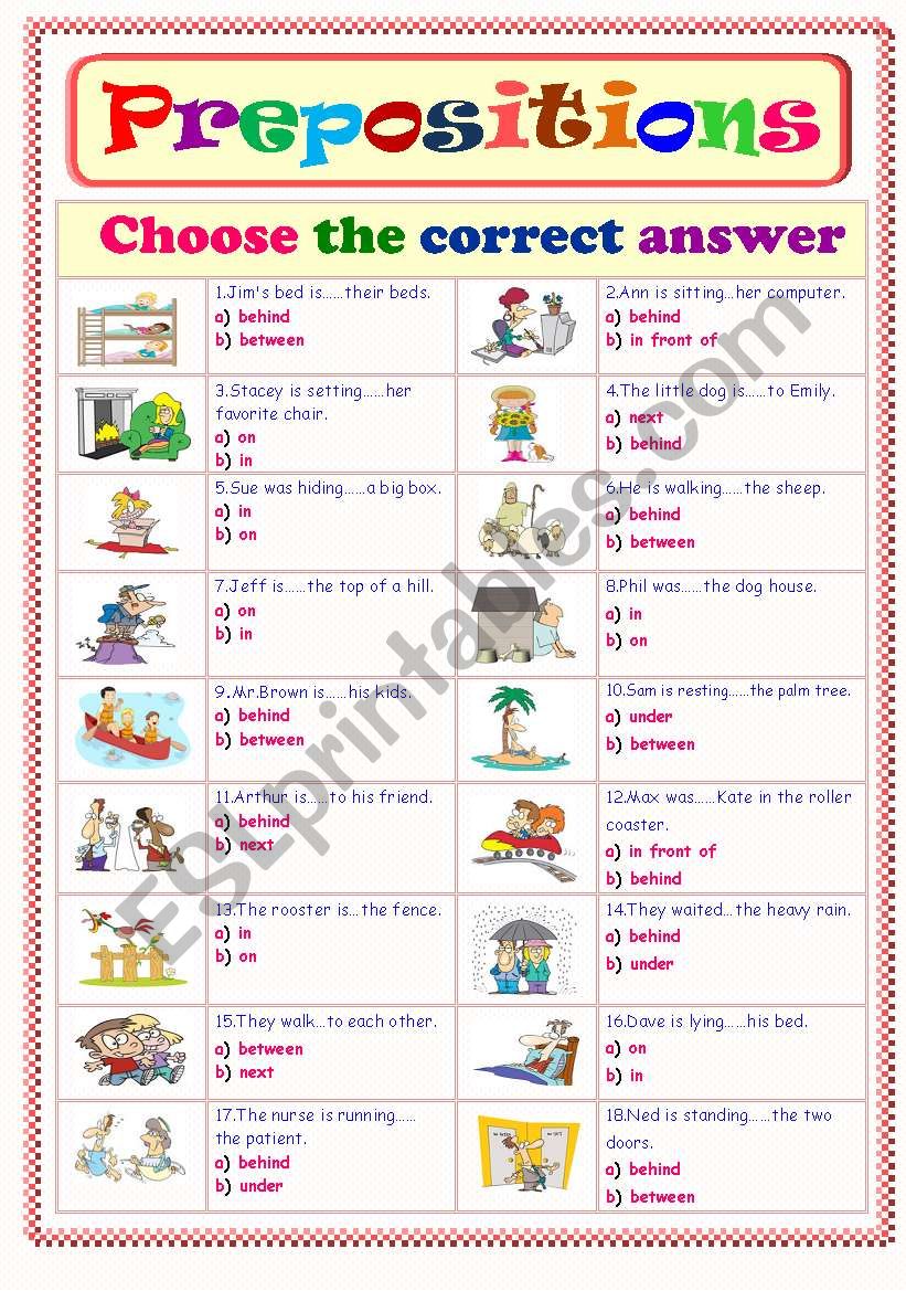 Prepositions.... worksheet