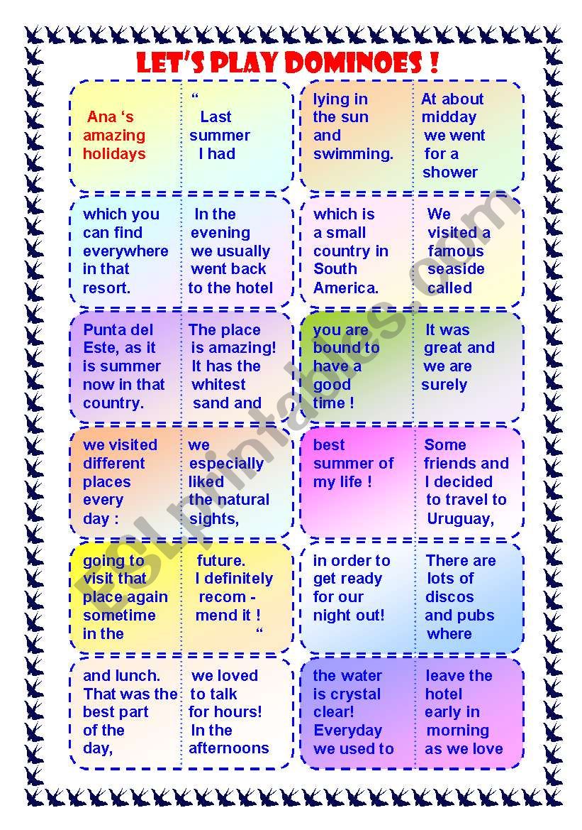 Reading comprehension with dominoes