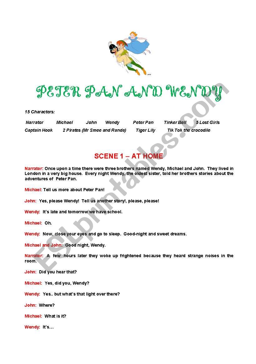 PETER PAN AND WENDY - play script 