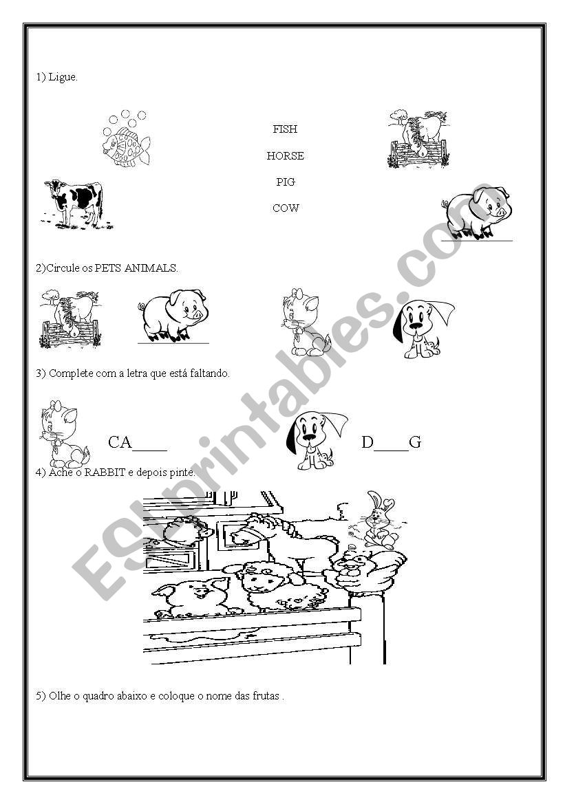 Fruits worksheet