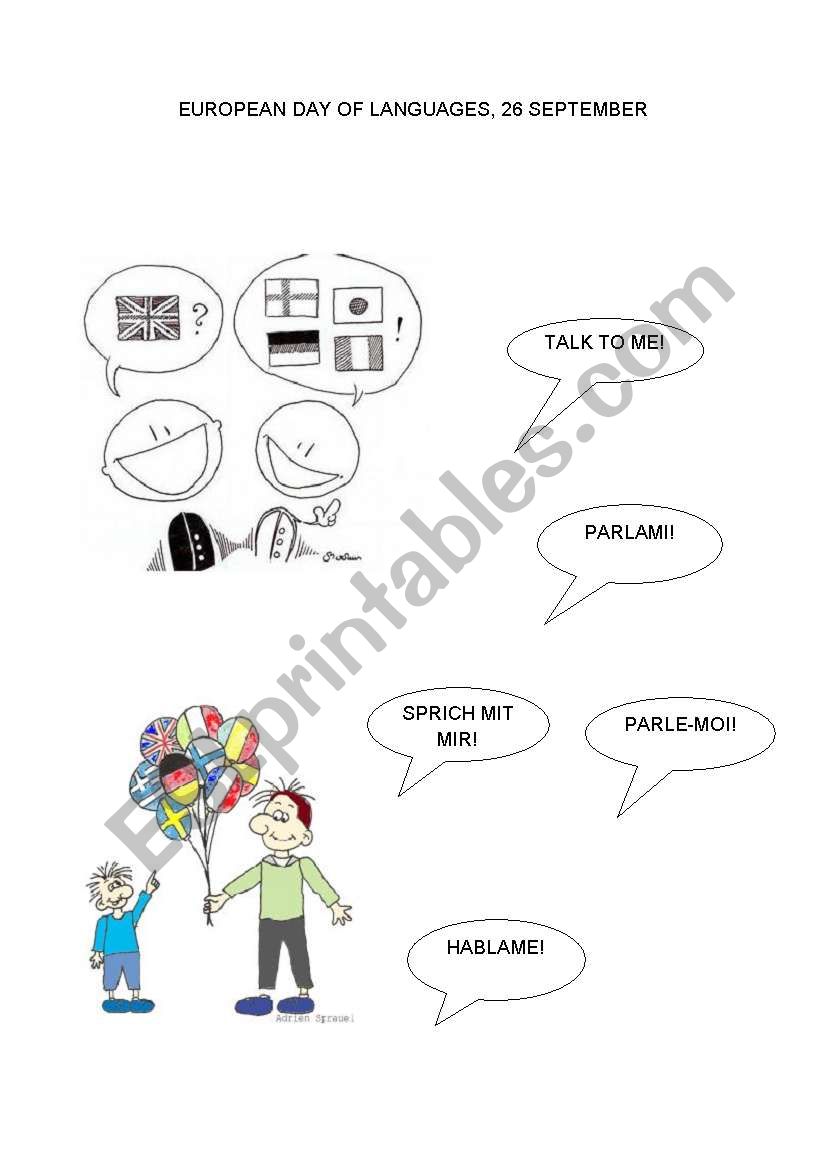 European Day of Languages worksheet