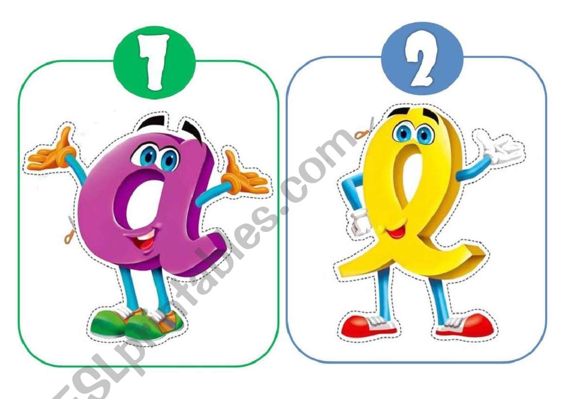 Flash Card - The vowels to cut  3 Pages