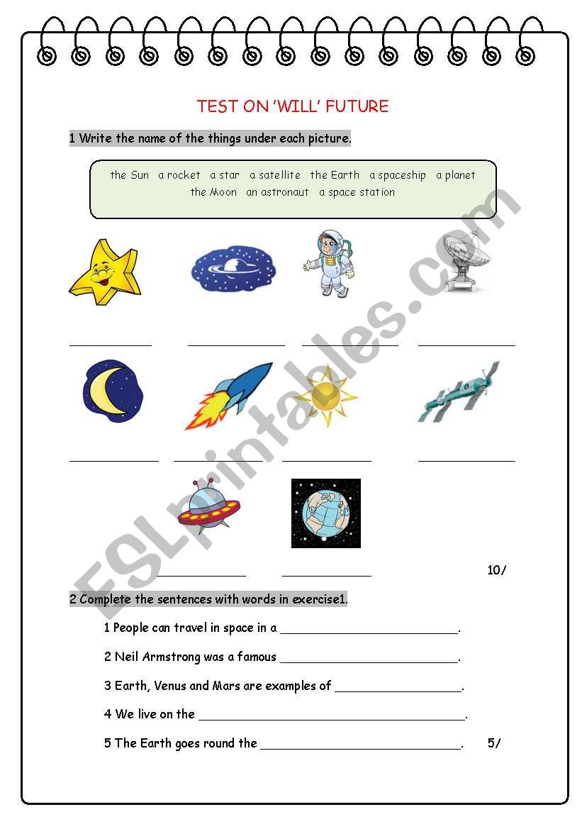 Test on Will Future worksheet