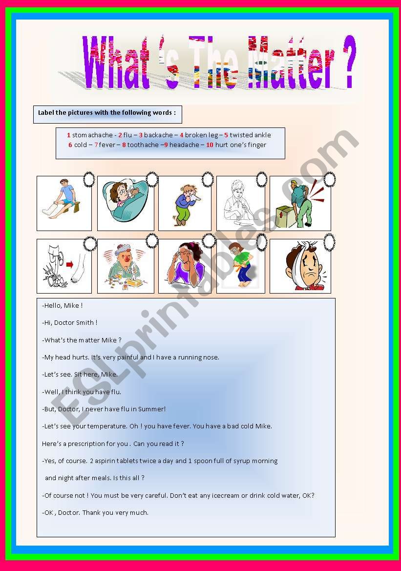 Whats the matter?  worksheet