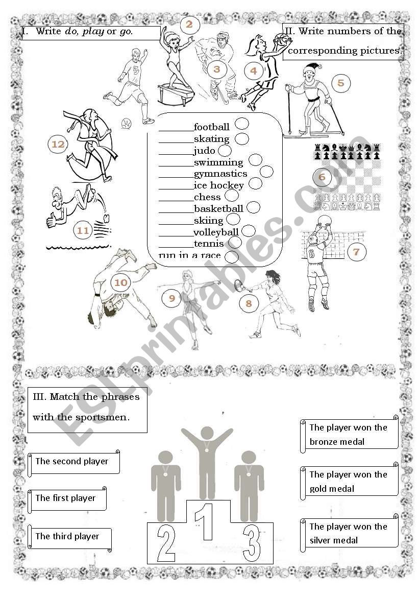 Olympic games worksheet