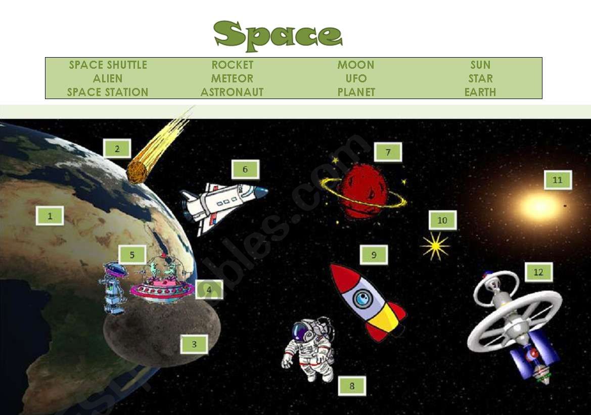 space vocabulary worksheet