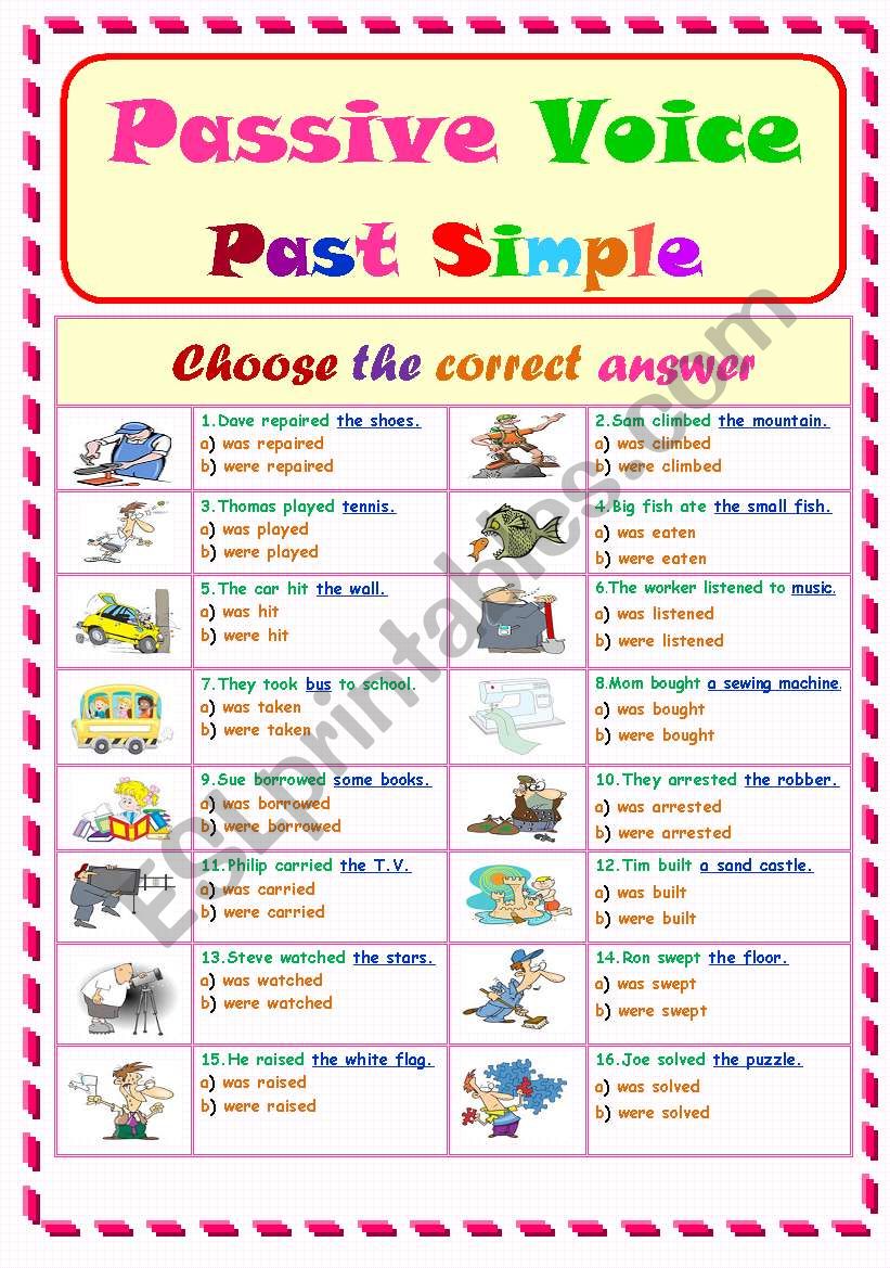 Passive Voice.. Past  Simple Tense ...