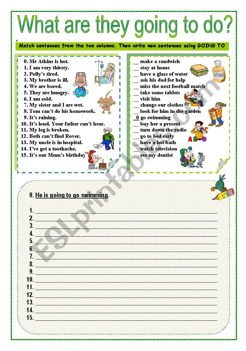 WHAT ARE THEY GOING TO DO? worksheet