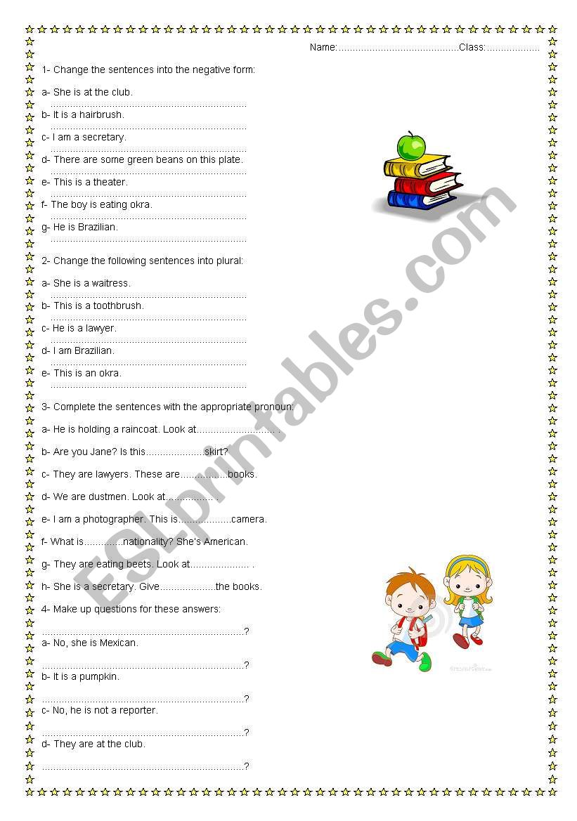 Grammar for Kids worksheet