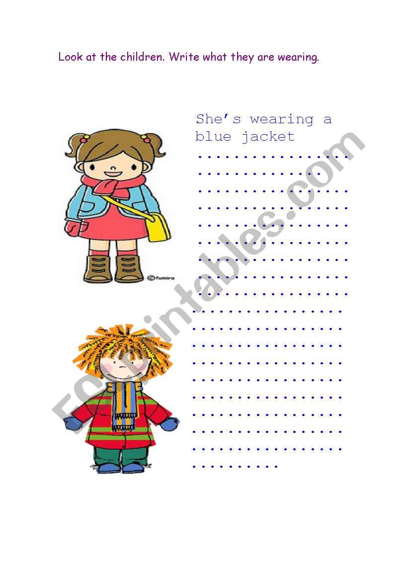 Clothes and colours worksheet