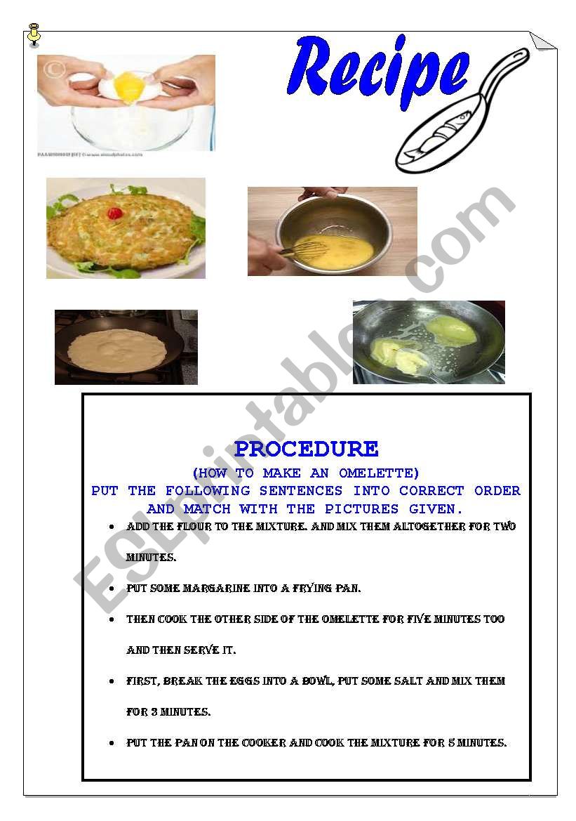 COOKING VERBS worksheet