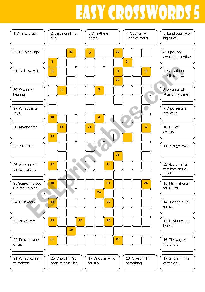 Easy Crosswords 5 worksheet