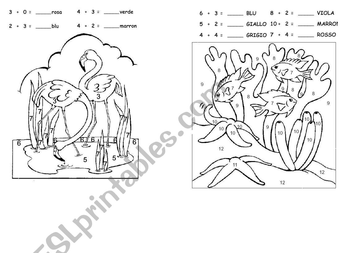 Count & colour worksheet