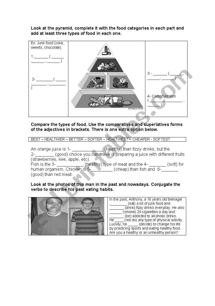 Nutrition pyramid overweight worksheet