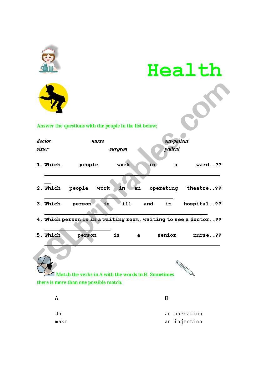 Printable Health Worksheets