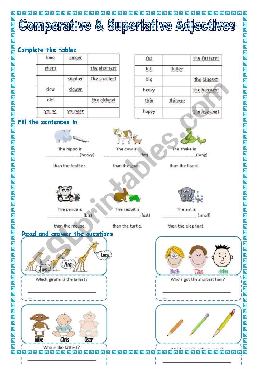 Comperative &Superlative Adjectives