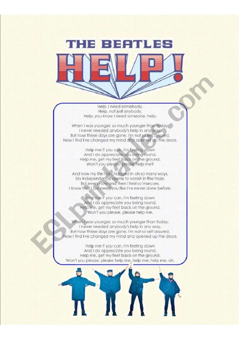 The Beatles - Help: Just lyrics (part 1 of 2)