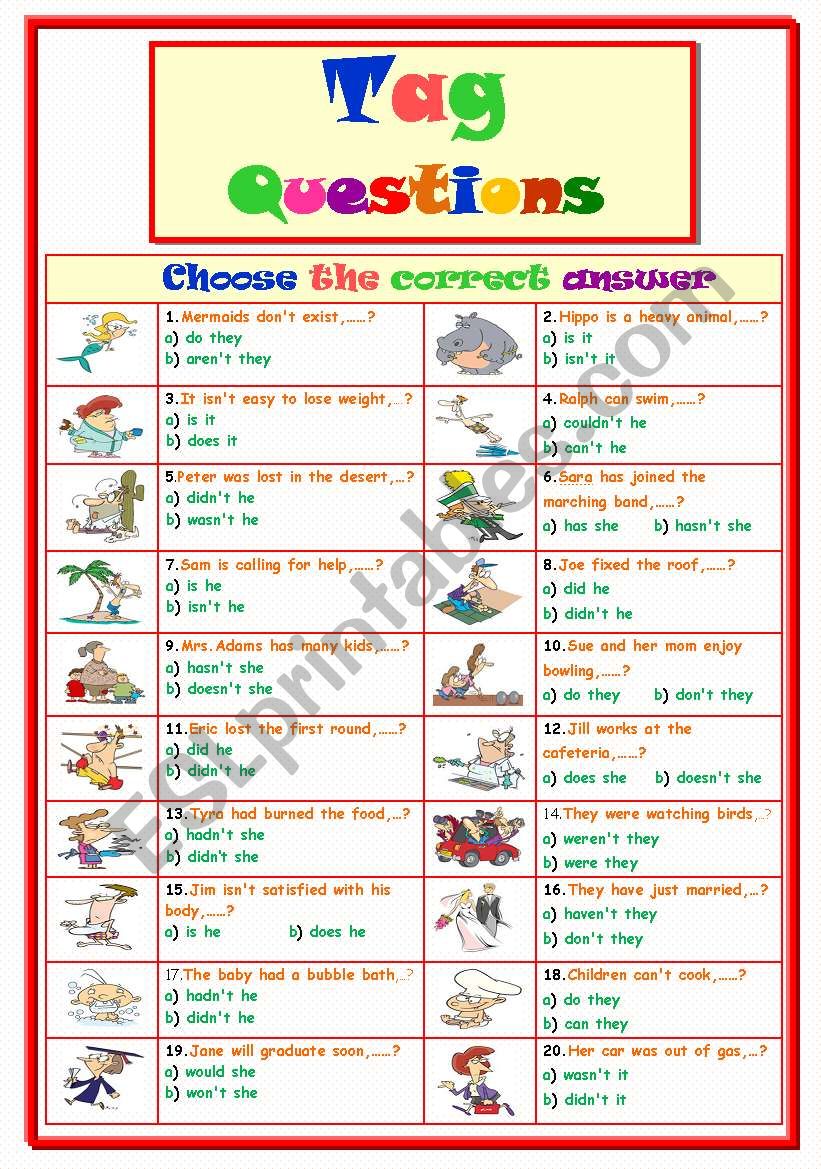 Tag Questions.... worksheet