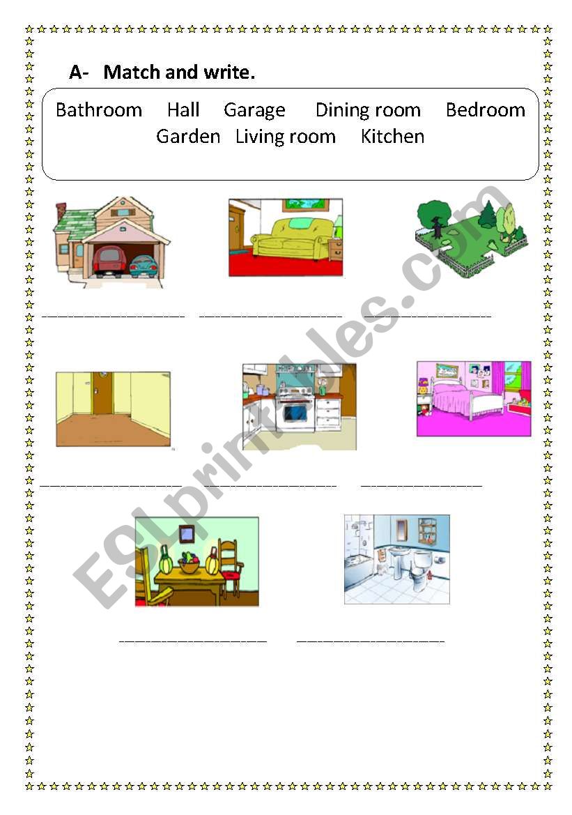 parts of house worksheet