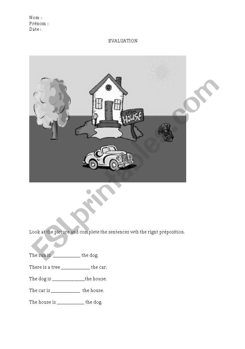 english prepositions worksheet