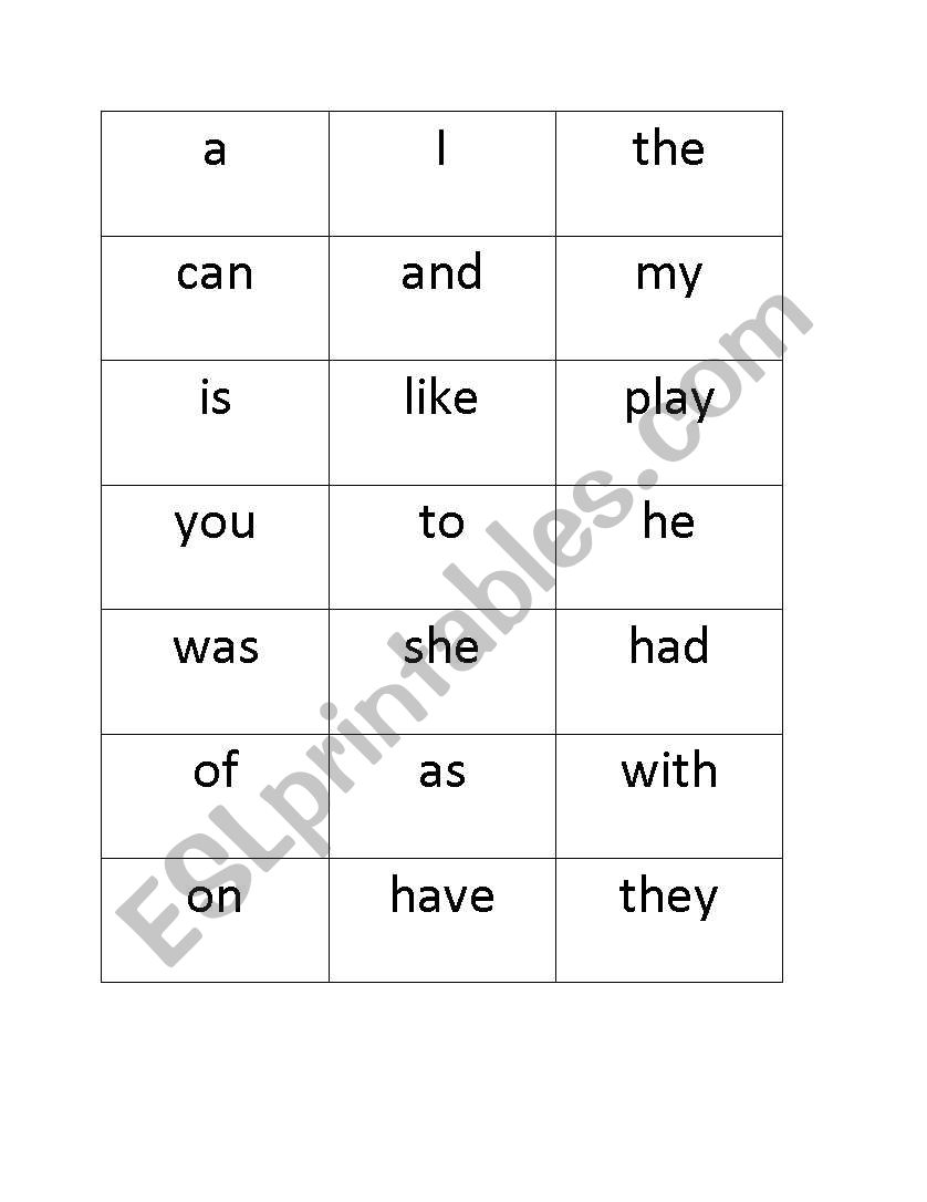 sight word boxes worksheet