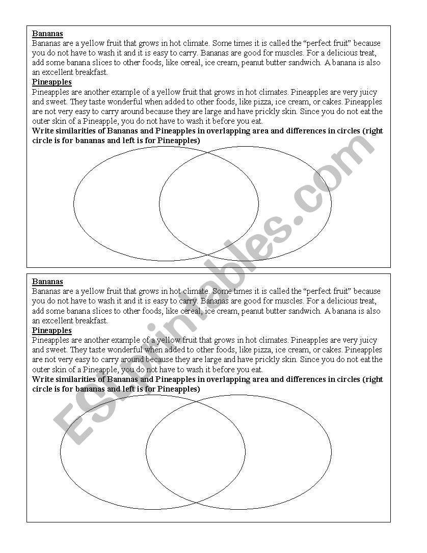 comparative study worksheet