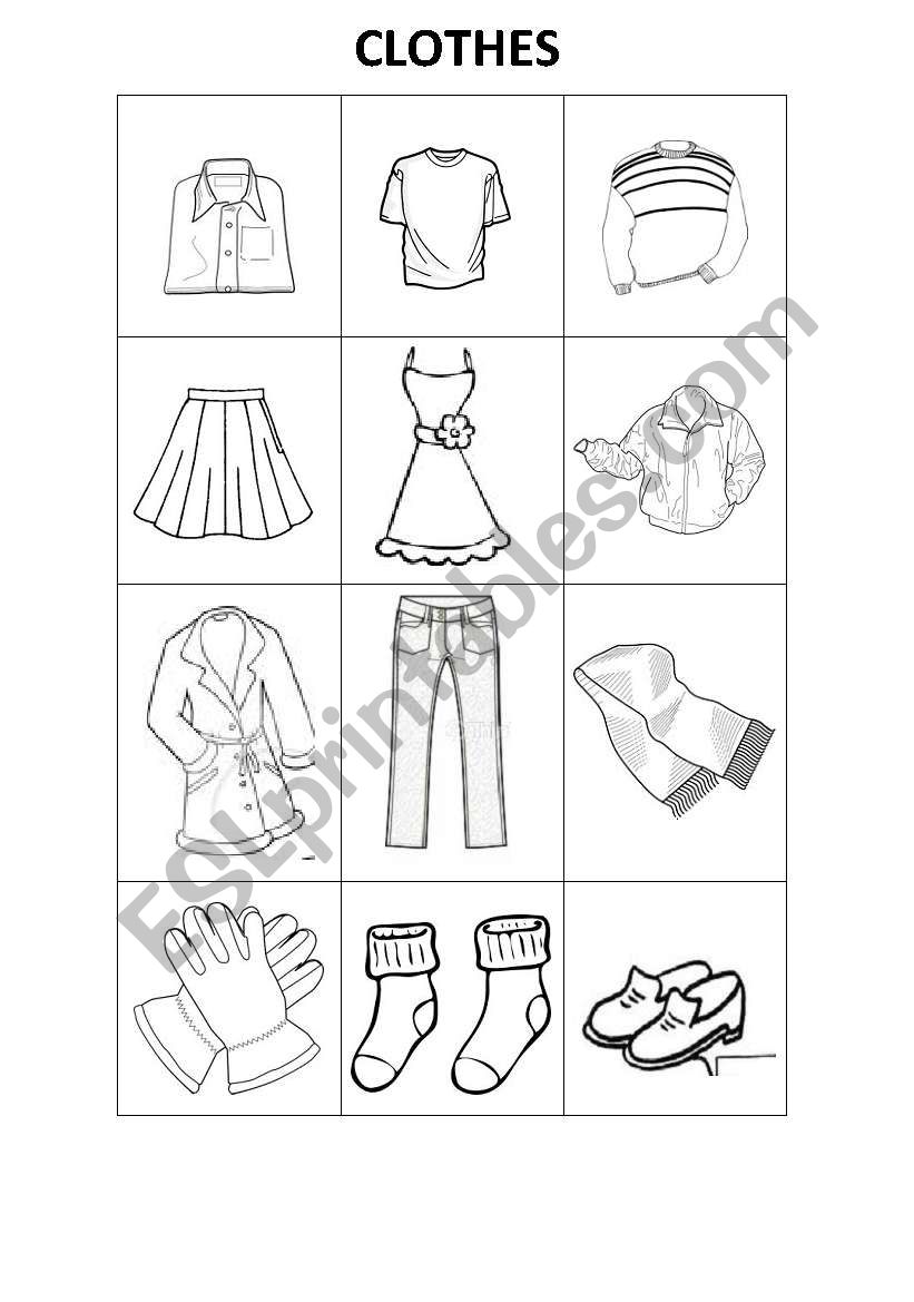 clothes worksheet