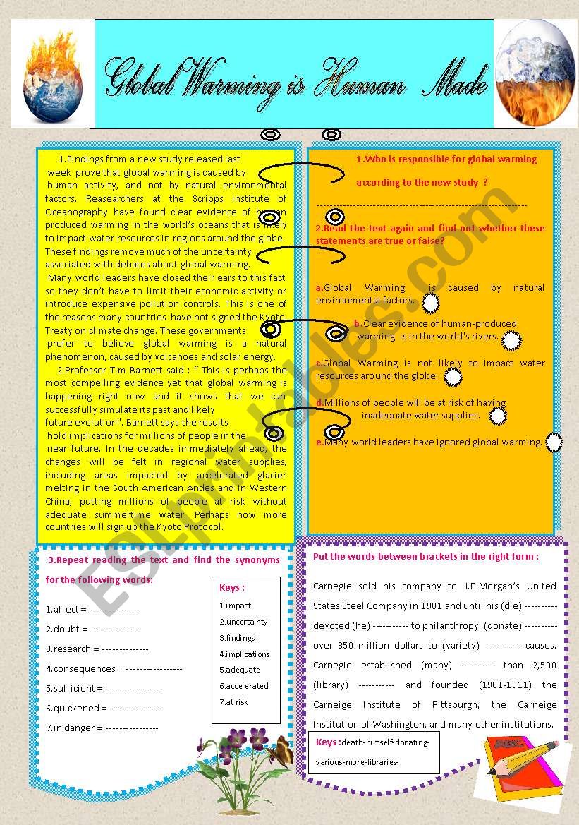 global warming is human made worksheet